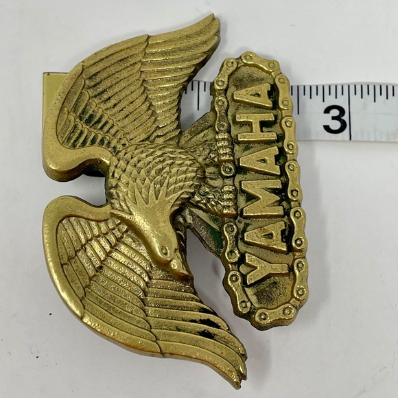 Collectable 1980s Yamaha Solid Brass Eagle Belt Buckle - Picture 10 of 10